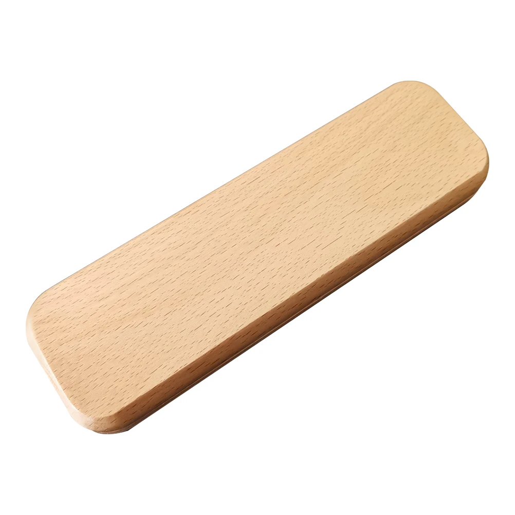 

1pc Wooden Pen Box Durable Natural Style Stationery Storage Office Supplies Retro Design Long Lasting Non Fading Student Use