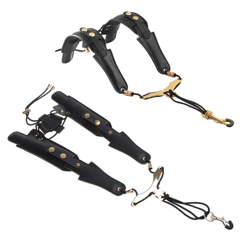 Saxophone Shoulder Neck Strap Adjustable Sax Black Double Shoulder Strap Harness Sax Musical Instruments Accessries