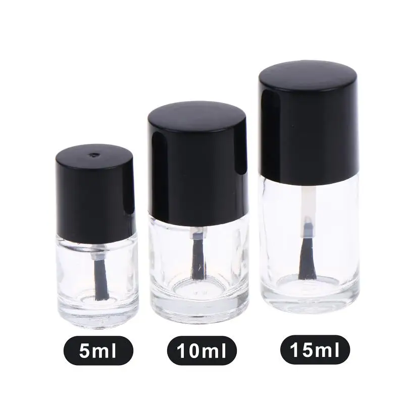 ●1/2pcs 5/10/15ml Empty Nail Polish Bottle With Brush Refill Bottle Glue Bottle Small Sample Nail Gel Polish Containers