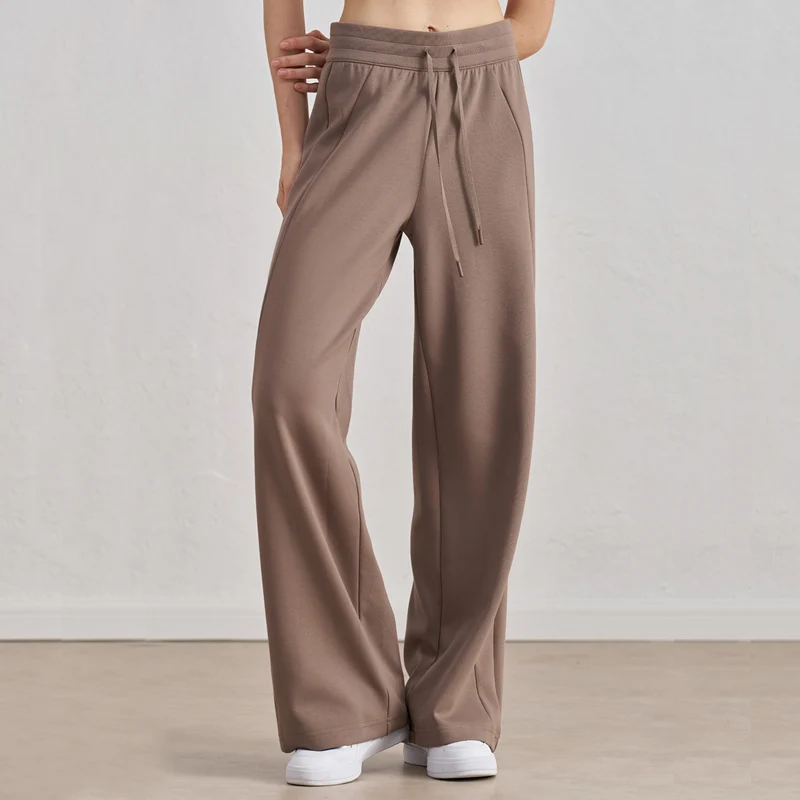 

VITALINOVO Wide Leg Sweatpants for Women High Waisted Drawstring Long Pants with No Pockets Fall Winter Trousers 29" Jogger Pant