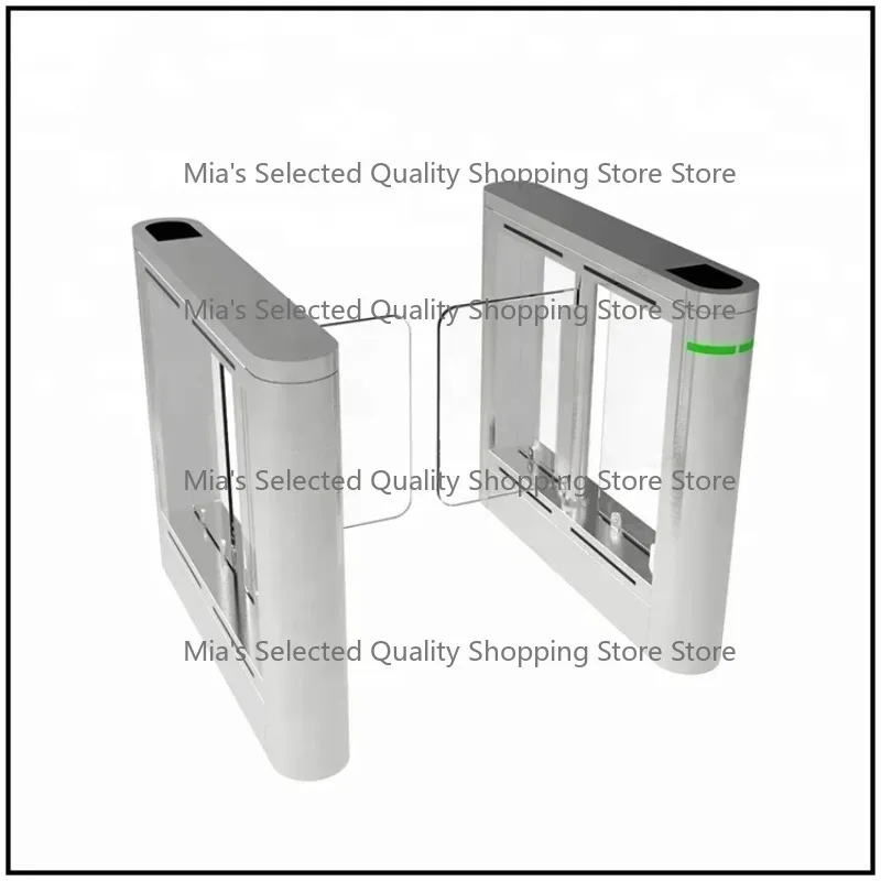 Biometric Turnstile with QR Code Scanner Face Recognition Access Control for Security Glass Swing Barrier Gate for Entrance