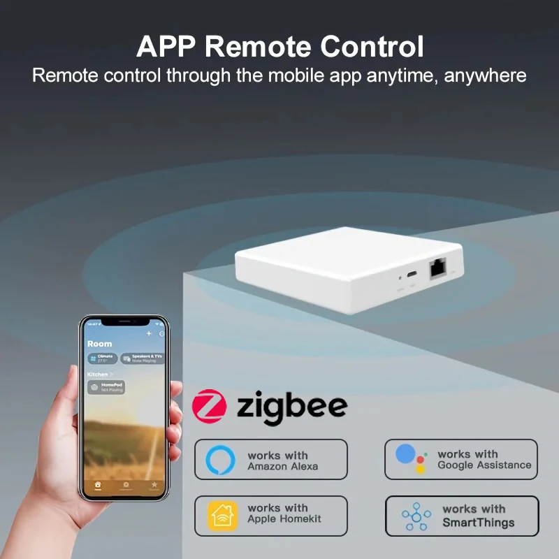 New Protocol Matter Thread Hub Zigbee Smart Home Bridge Matter Gateway Hub Siri voice control Homekit Smartthings Google Alexa