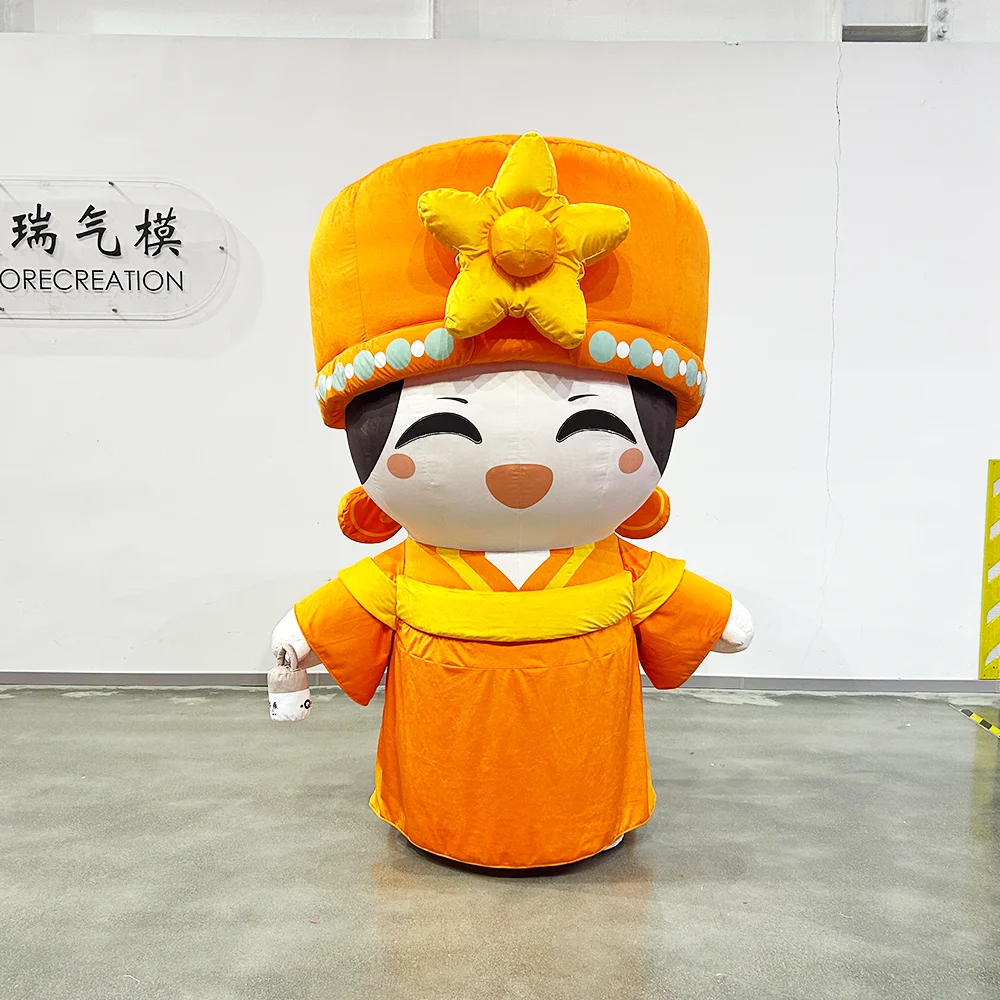 Custom Inflatable Mascot Costume Walking Inflatable Girl Costume Parade Suit Advertising Inflatable Costume for Adults
