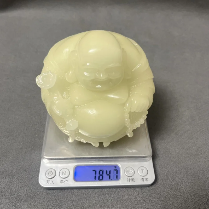 Maitreya Buddha Figurine Peaceful Buddha Statue Home Car Decoration Blessing Ornament Creative Gift Resin Craft Night Light