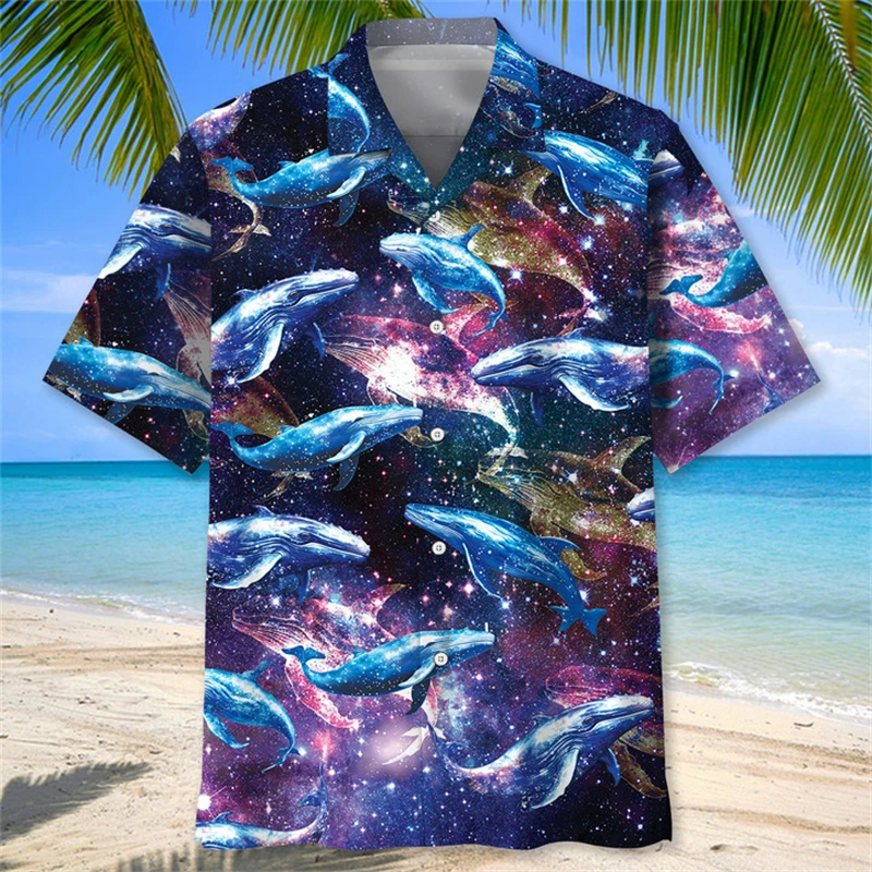 

Whale Sea Animals 3D Print Hawaiian Beach Shirts Men Women Casual Fashion Streetwear Short Sleeve Shirt Tops Blouse Man Clothing