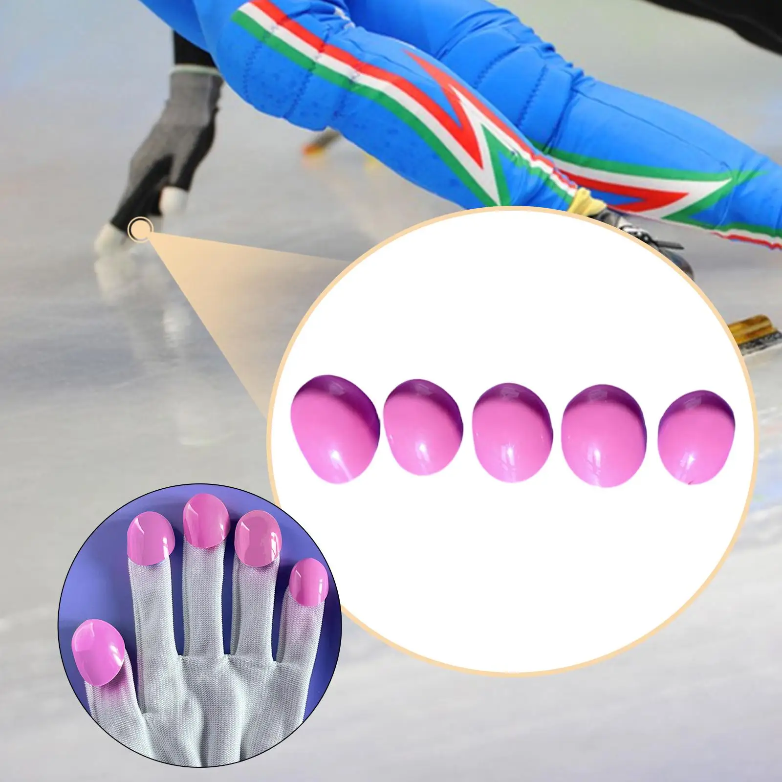 5Pcs 아이스 스케이트 아이스 핑거 버클 보호 부드러운 표면 실내 훈련용 짧은 트랙 스케이팅 클립