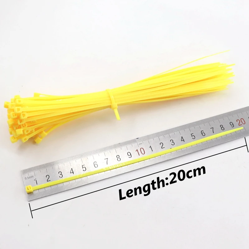 100~2000PCS Self-locking Plastic Nylon Cable Tie Ndustrial Supply Fastener Releasable Fasten Wire Loop Wrap Zip Ties Bundle Ties