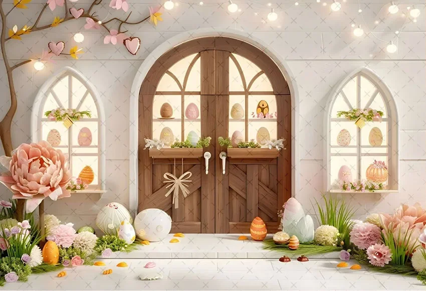 Mehofond-子供の写真の背景、イースターエッグショップ、花、ウサギ、誕生日パーティー、肖像画の装飾、背景、写真スタジオ、春