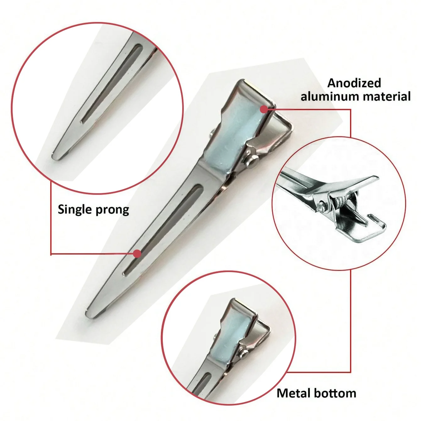 20/50 stücke Salon Feste Haarnadel Silbrig Metall Styling Haar Clips Keine Falte Locken Entenschnabel Haarnadeln Friseur Werkzeuge für Frauen Mann – Detail 3