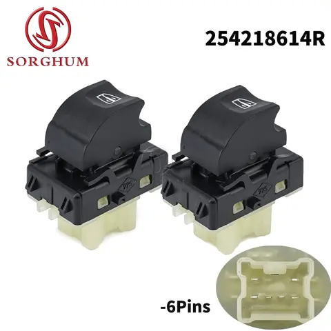 SORGHUM 파워 윈도우 제어 스위치 Renault Logan 2, Sandero, Duster, Capture Lada X-Ray,254218614R 254217475R 용 단일 버튼