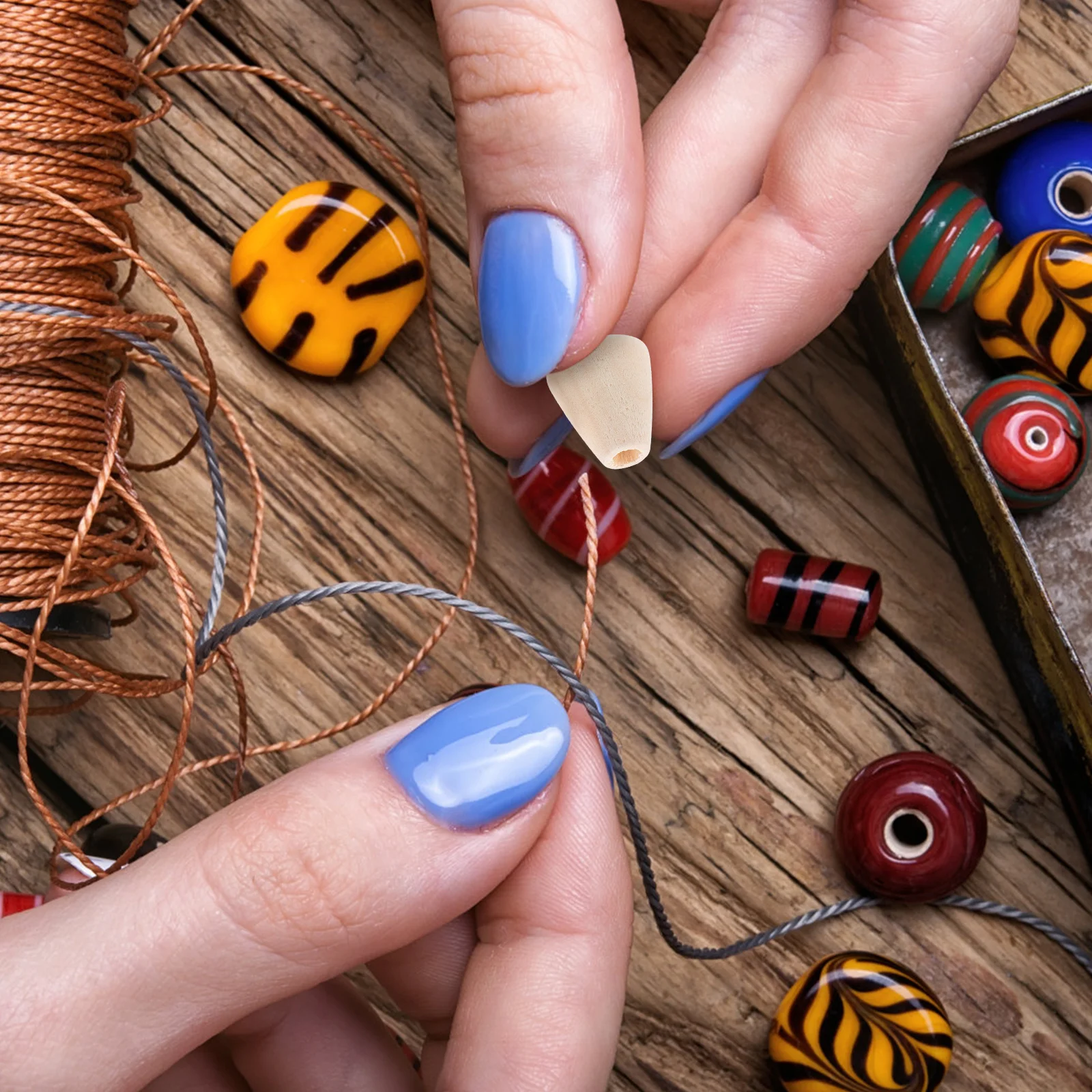 100 Stuks Houten Voor Kinderen Diy Craft Kit Kegelvorm Kralen Armband Maken Benodigdheden Rijgen Montessori Leermiddelen Kralen Voor