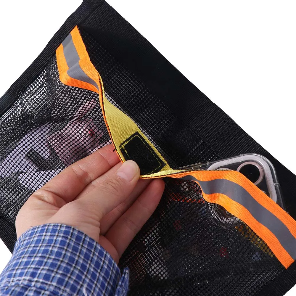 Portable Boat Storage Mesh Bag Removable with Reflective Strips Marine Organizers Multi-Purpose Easy to Install