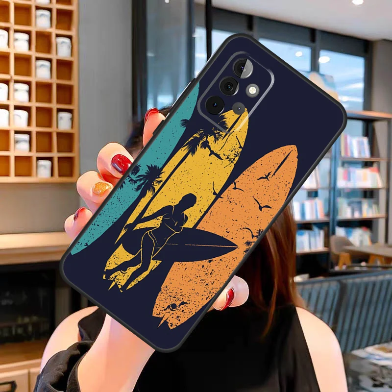 Surf Art Surf Girl Fall für Samsung Galaxy A14 A34 A54 A31 A41 A51 A71 A13 A33 A53 A12 A22 A32 A52 s Abdeckung