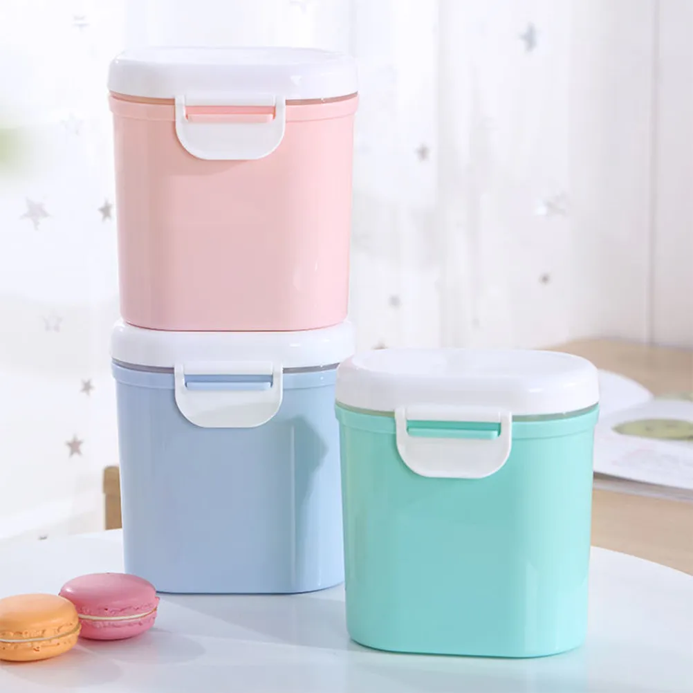

1Pcs Milk Powder Box Large Capacity Sealed Storage Container Sky Blue Multifunctional Food Grade Food Storage Box Leak