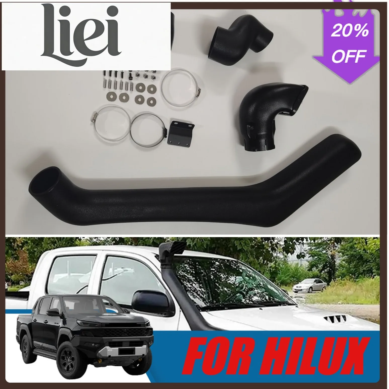 Kits de Admisión de Aire Modificados LIEI DUKE4WD, Snorkel de Plástico para Toyota Hilux Vigo 2005-2011 2012 2013 2014, Accesorios Exteriores 4X4 para Auto