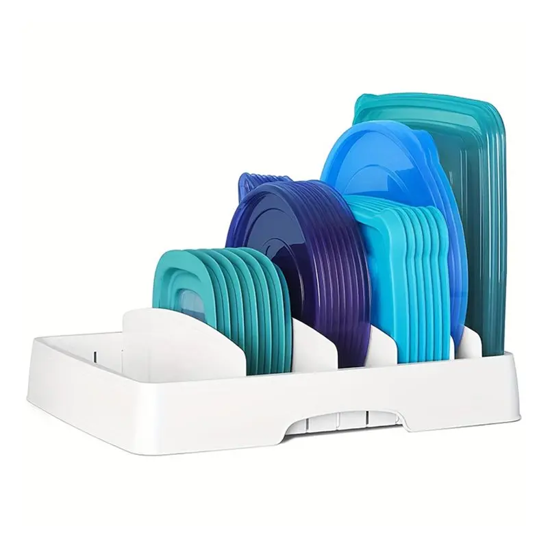 【GIFT】Adjustable Divider Food Container Lid Organizer Lids Storage Kitchen Snap Close Drawer Cover
