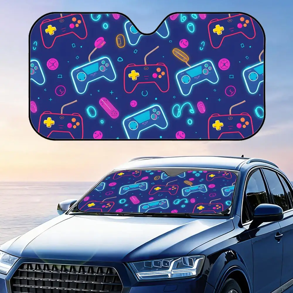 

Creative Gamepad Design Sun Visor Reusable Aluminum Foil Windshield UV Protection Heat Insulation Cover Sun Visor Sunshade