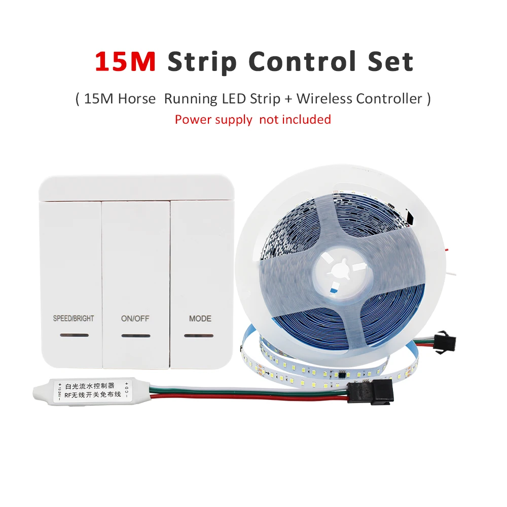 WS2811 2835SMD 24V DC Fließendes Wasser LED-Streifen Fließendes Licht Wireless Controller Flexibles Lampenband 120Leds/M IP30 10M 15M Kit