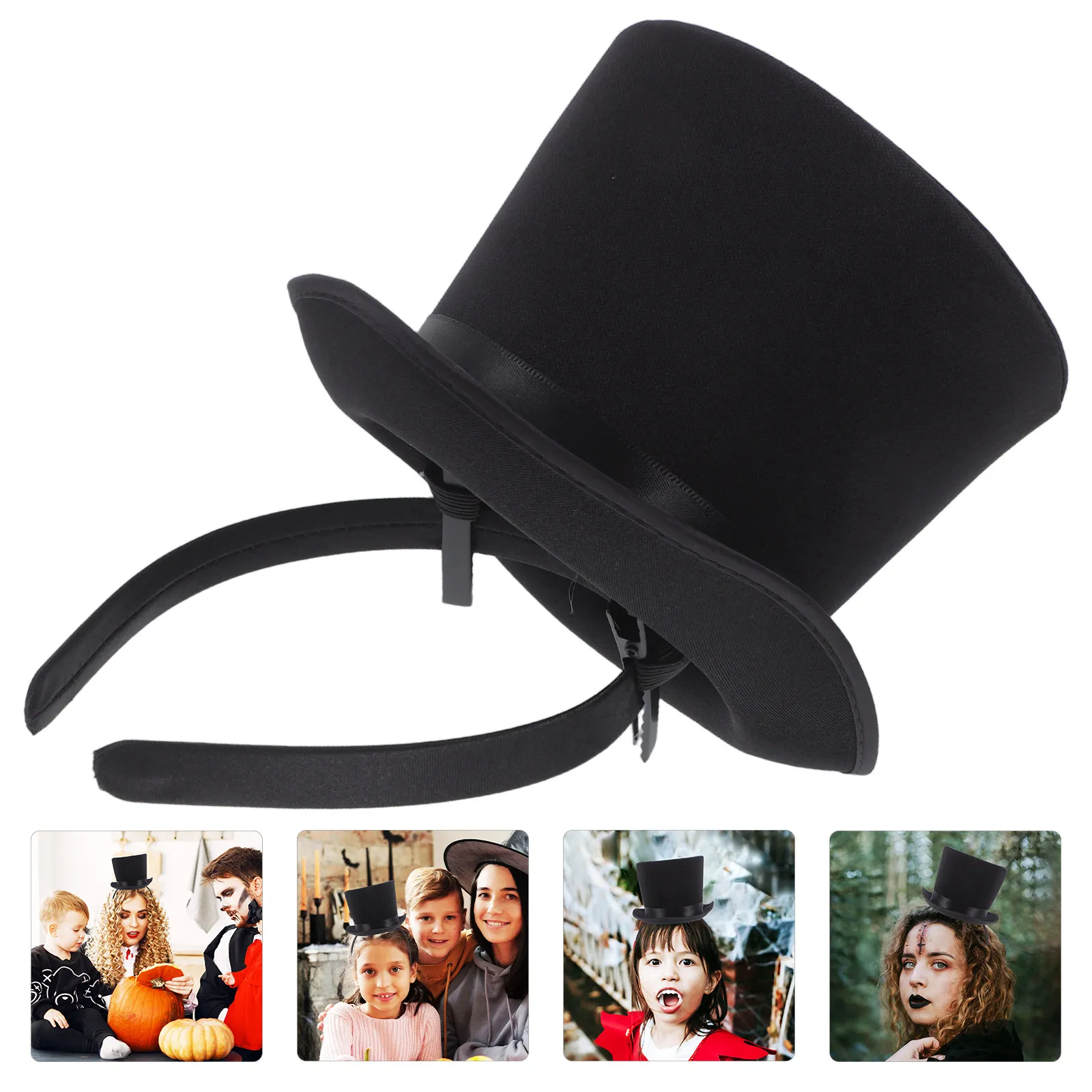

Tiny Top Hat Headband Lightweight Comfortable Festive Party Hat for Adults Banquet Magician Costume Accessory Small Photo
