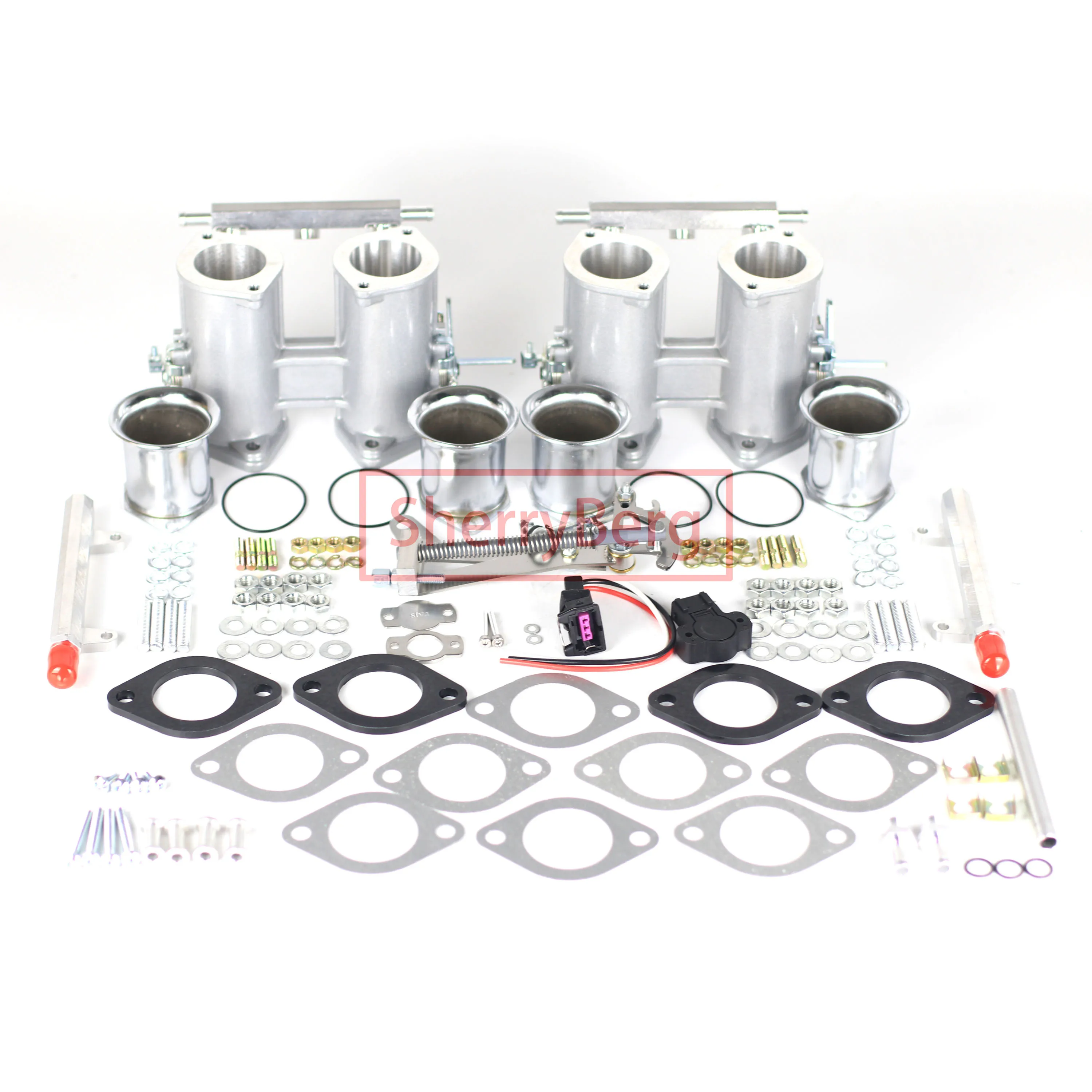 SherryBerg Dual DCOE KIT 40MM/42MM/45MM/48MM/50MM Throttle Bodies SET for Weber JENVEY Dellorto Solex Replace Carburetor Carb