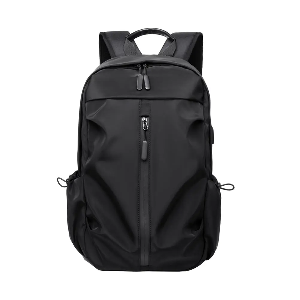 

1pc Men Backpack 14 Inch Laptop Polyester Material Large Capacity Travel Shoulder Bag Computer Bag Black Schoolbag