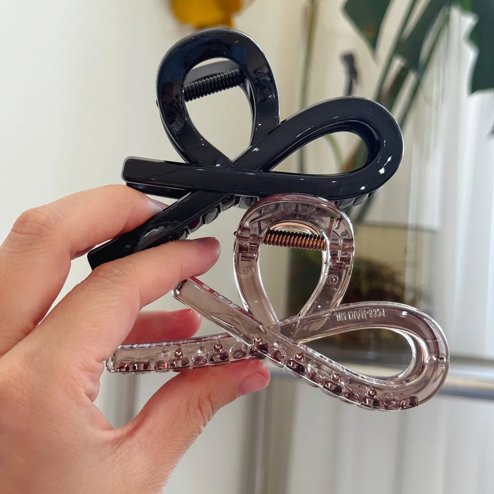 

Large Bow PC Hair Clip For Thick Hair Women's Fashionable High-End Half-Up Shark Clip Hair Accessory