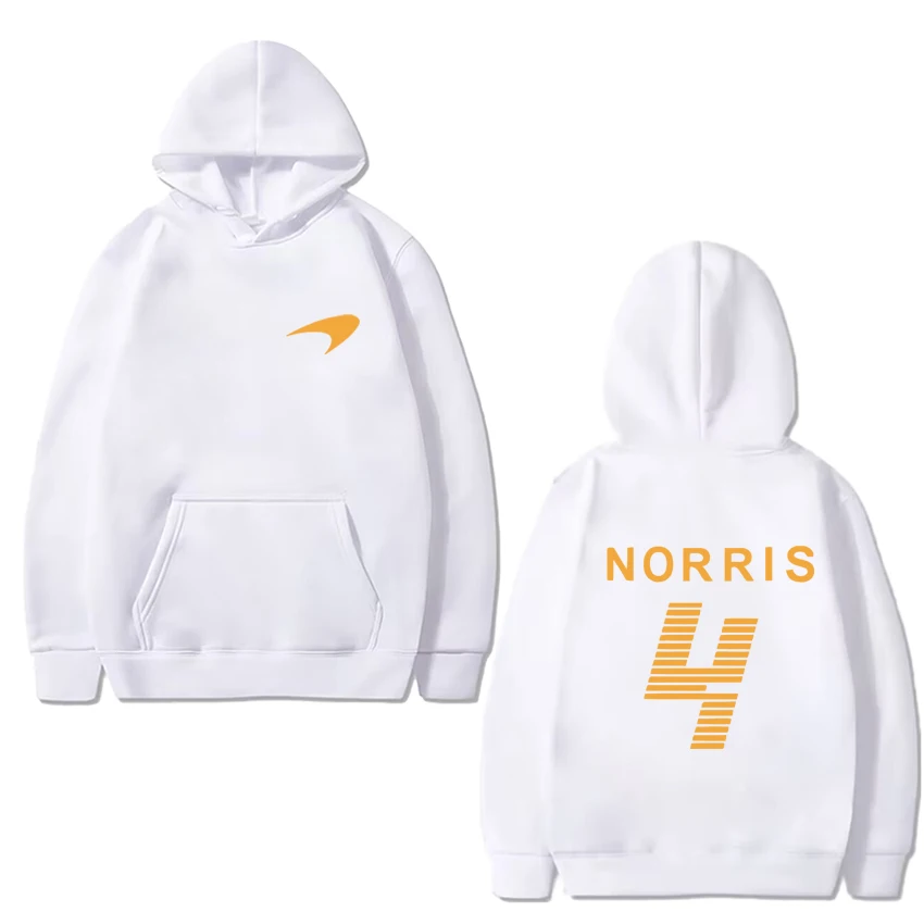 Hot koop Lando Norris Racing Driver dubbelzijdig print sweatshirt heren dames oversized hoodie unisex fleece truien met lange mouwen