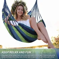 Hammock Chair Outdoor Furniture Swing Seat with Soft Cotton Rope Hanging Chair for Patio Porch Balcony Garden Backyard Balcony