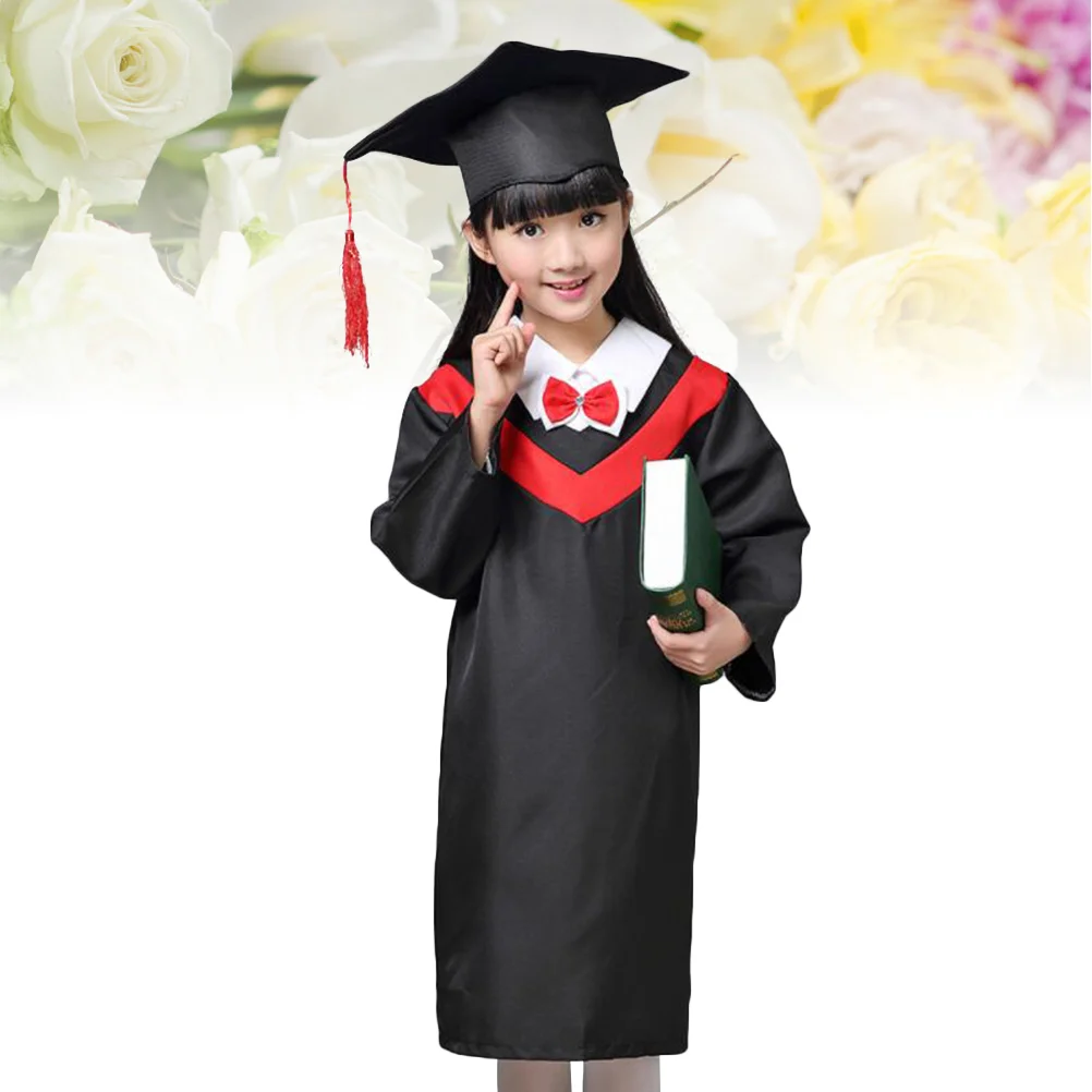 

School Uniforms Doctoral and Gown Graduation Bachelor Cloak Kids Dress Cap Outfits Cosplay Costumes