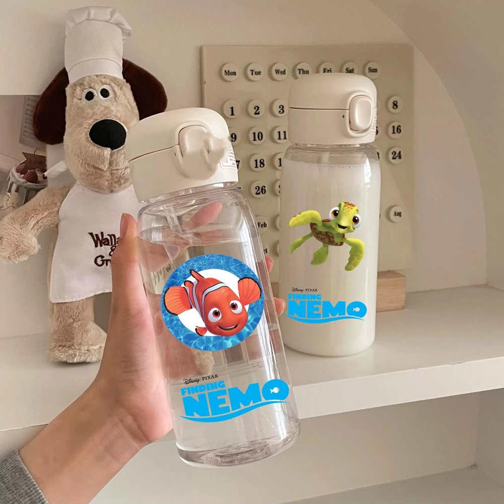 ขวดน้ำ 600 มล. แก้วหลอดน่ารัก ลายหาดูร์ นีโม่ สำหรับเด็ก พกพาสะดวก ป้องกันการรั่วซึม เหมาะสำหรับกิจกรรมกลางแจ้ง แคมป์ปิ้ง ท่องเที่ยว และกีฬา