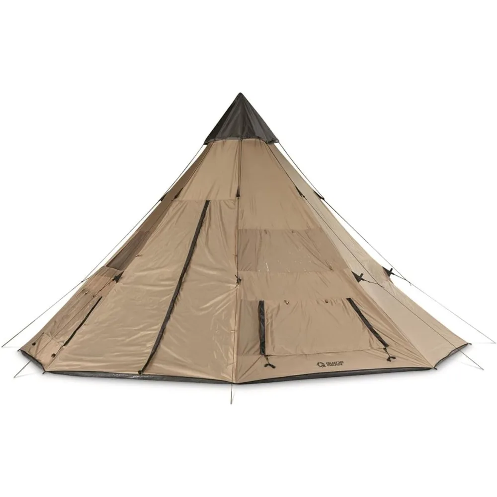 Camping Teepee Tent for Adults, Outdoor, Waterproof, Family, 8 Person, 18' x 18'