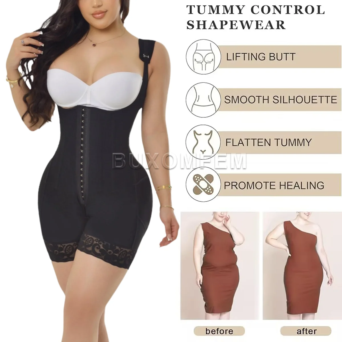 Control del Abdomen mujeres Body Shaper modelado Push Up Control de barriga Shapers altamente comprimido Sexy Fajas Colombianas monos