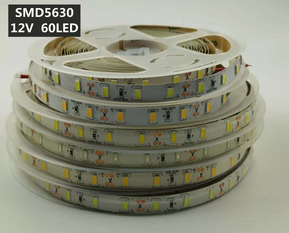 

LED Strip 12V 5630 5M 300LED DIY Night Light String Warm 3000K 6500K Cold White Nature White 4000K Red Green Blue Flexible Tape