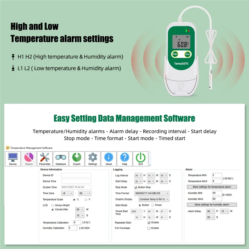 B04B-Tempg07s Temperature And Humidity Recorder PDF Temperature Recorder USB Data Logger Recorder Humiture Recording Meter
