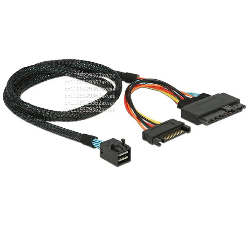 SFF-8639 68P Straight + PWR to SFF-8643 36P Mini SAS U.2 Cable for 2.5 NVMe SSD