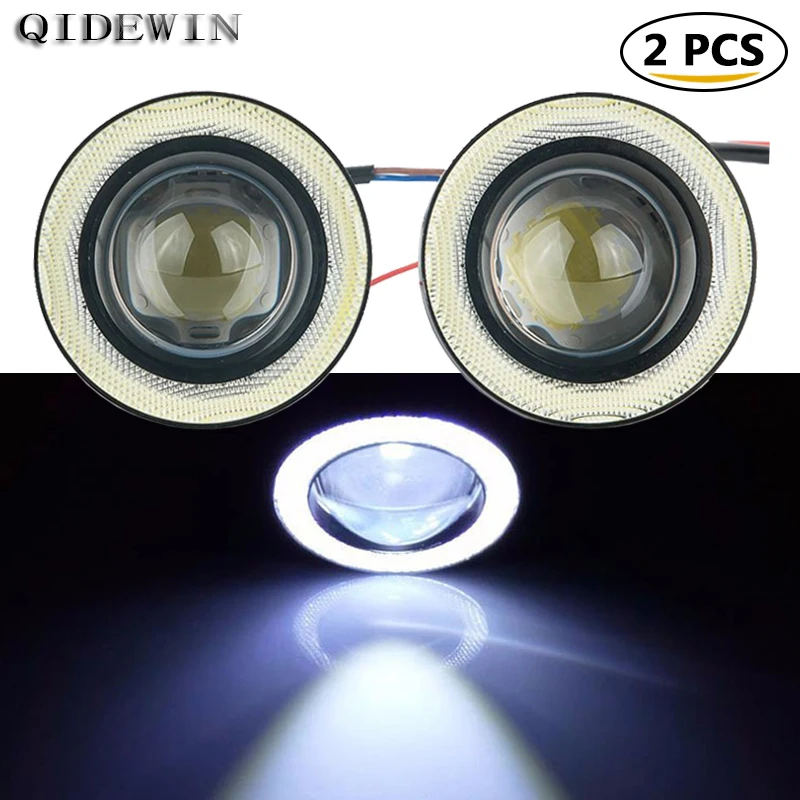 

2.5Inch 2Pcs Fog Light Day Running Lights for Vehicles White High Beam Universal 12V 40W Offroad Wrangler Bi-LED Fog Lamps Lens