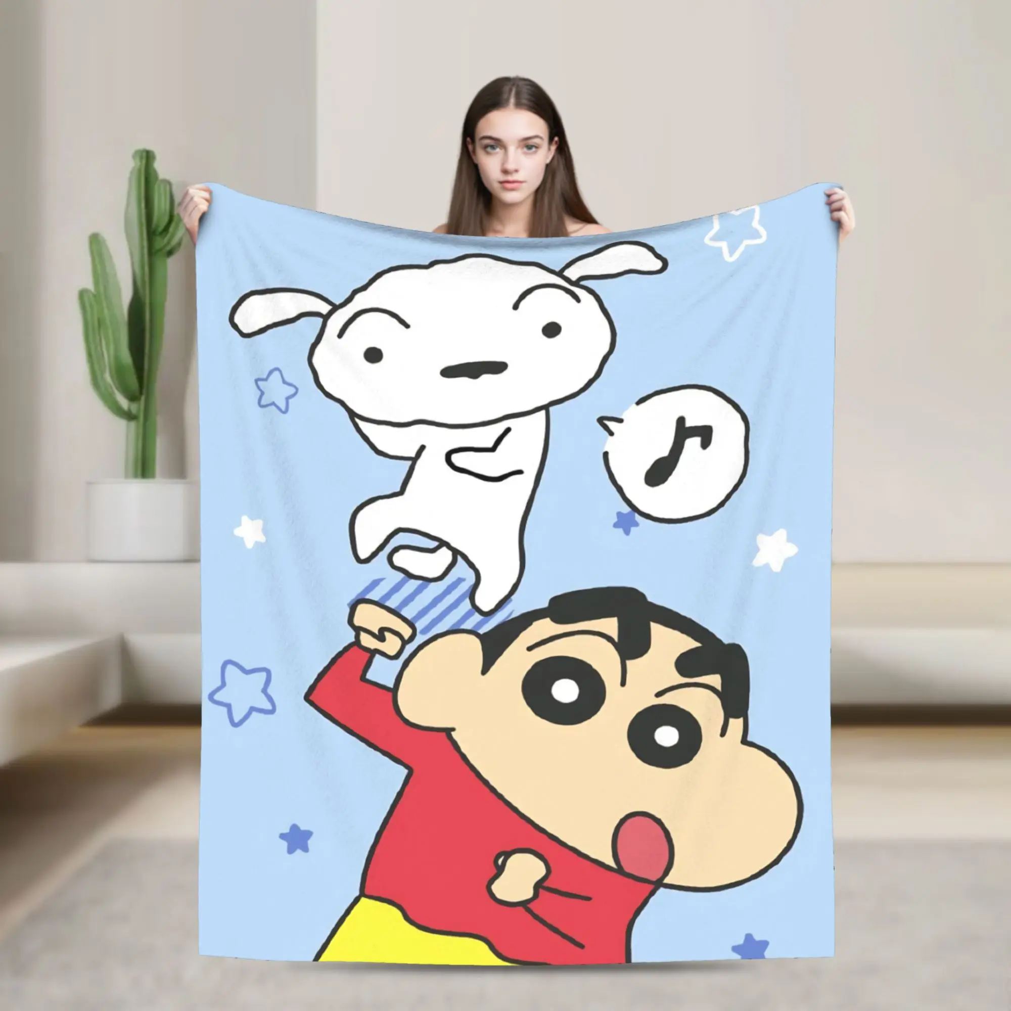 Shinchans Kawaii Dog Dance Blankets  Fuzzy Awesome Warm Throw Blankets for Home Summer