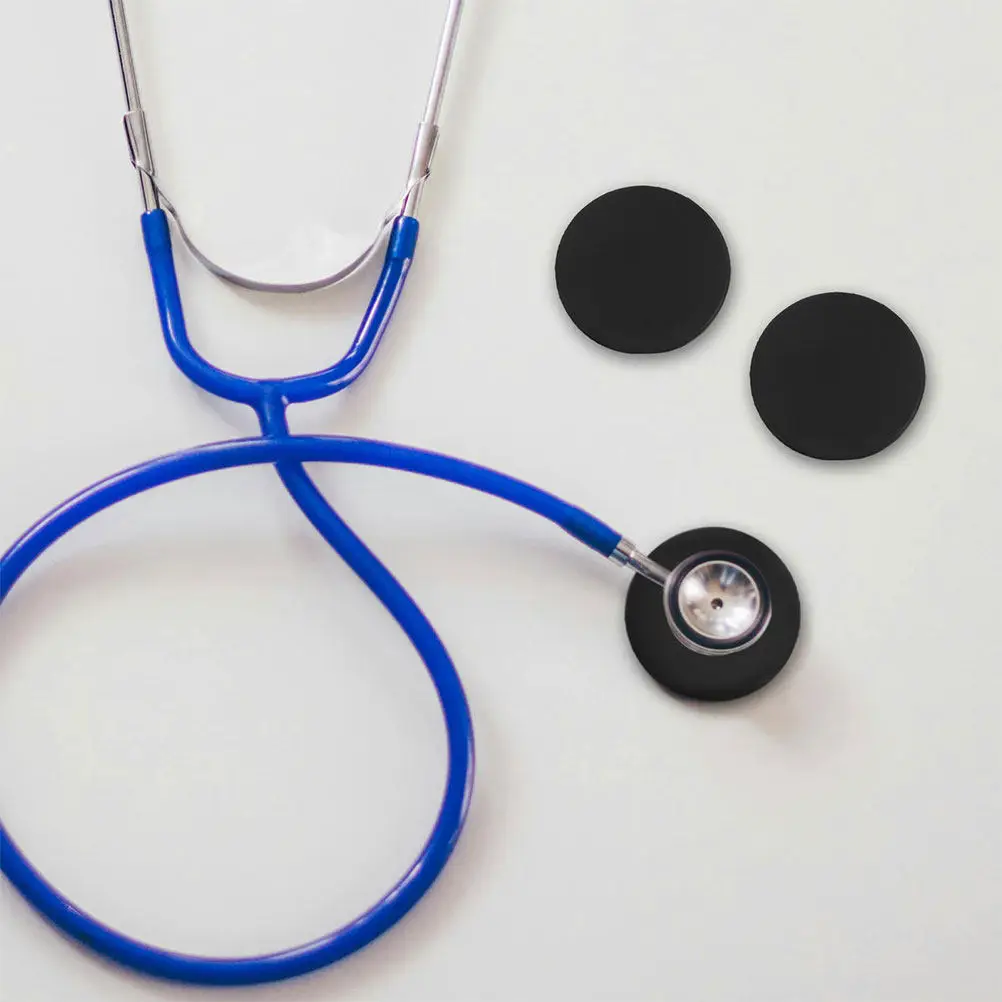 10Pcs Black Silicone Stethoscope Protective Covers Soft Diaphragm Replacement Parts for Doctors Nurses Supplies