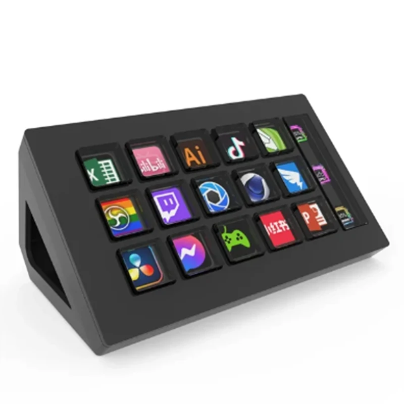 For Streamdeck Visual Keyboard LCD Button 15 Keys Live Content Creation Controller Custom Button For Windows/IOS