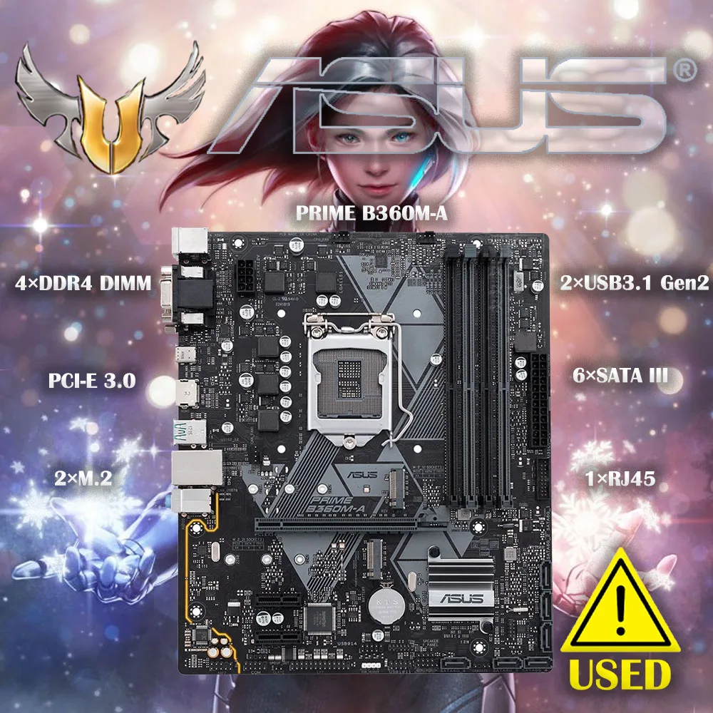 

Asus PRIME B360M-A With Intel B360 LGA 1151 Micro-ATX Desktop Motherboard