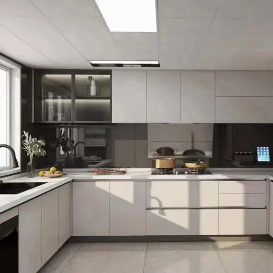 Factory Price Direct Sales All-aluminum Aluminum Alloy Kitchen Cabinet Decoration Hanging Cabinet Floor Cabinet Formaldehyde-fre