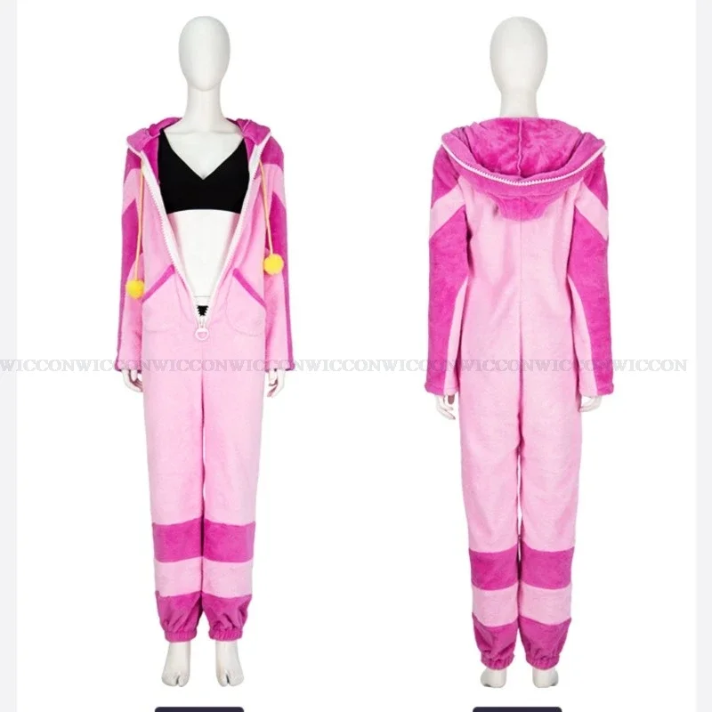 Game street counter6 SF Han Juri cosplay costume Han Juri pajamas pink OnePiece pajamas women girls winter pajamas Hallowen suit