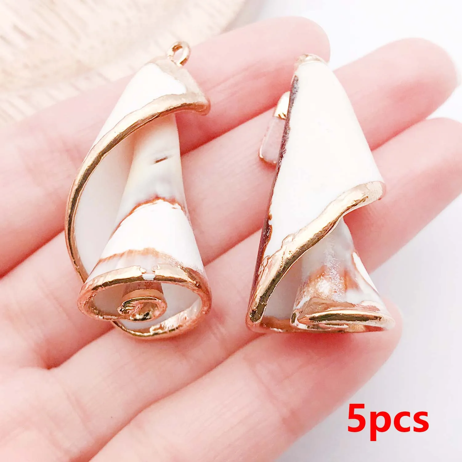 5pcs Natural Seashell Charms for DIY Jewelry Making