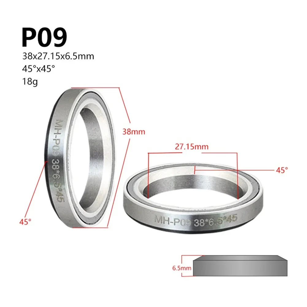 Bike Headset Bearings 38/39/41/44/49/52mm Mountain Road Bicycle Headset Bearing 1.5 1 1/8inch 45/36 Angle Steel Bike Part