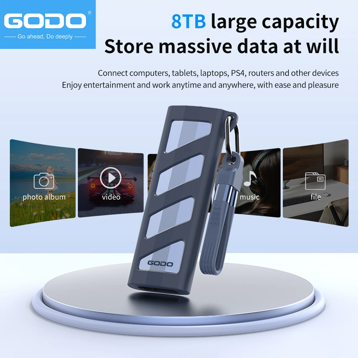 GODO M.2 NVMe SSD Enclosure 10Gbps External Case for M.2 NVMe USB 3.2 Gen2 SSD Adapter Tool Free External Hard Drive Case