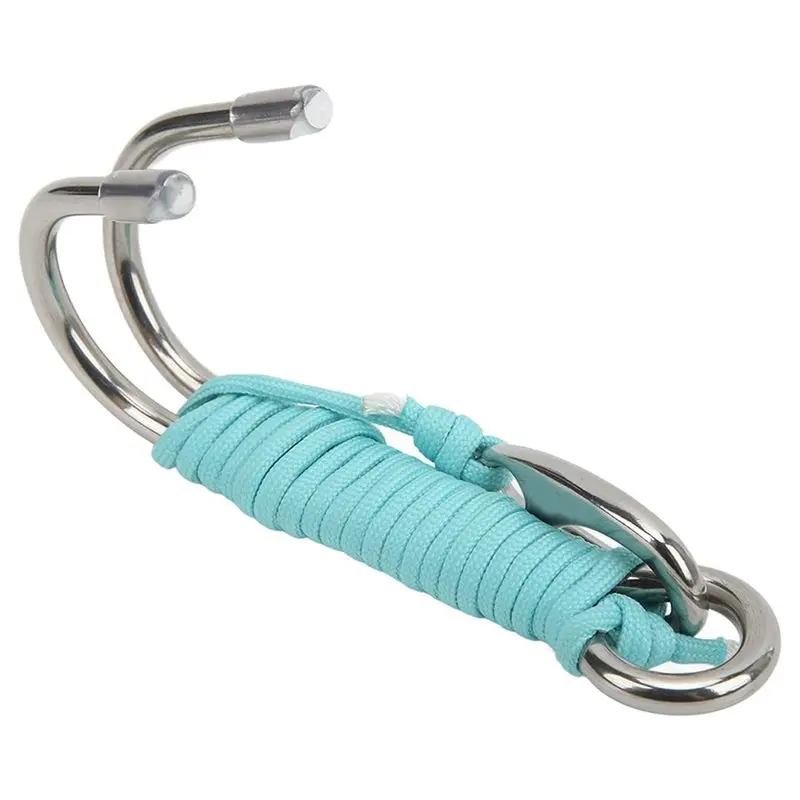 L71A Scuba Diving Double Drift Hook With Luminous Line, For Current Strong Cord Gear, Dual Anchor For Cave Diving