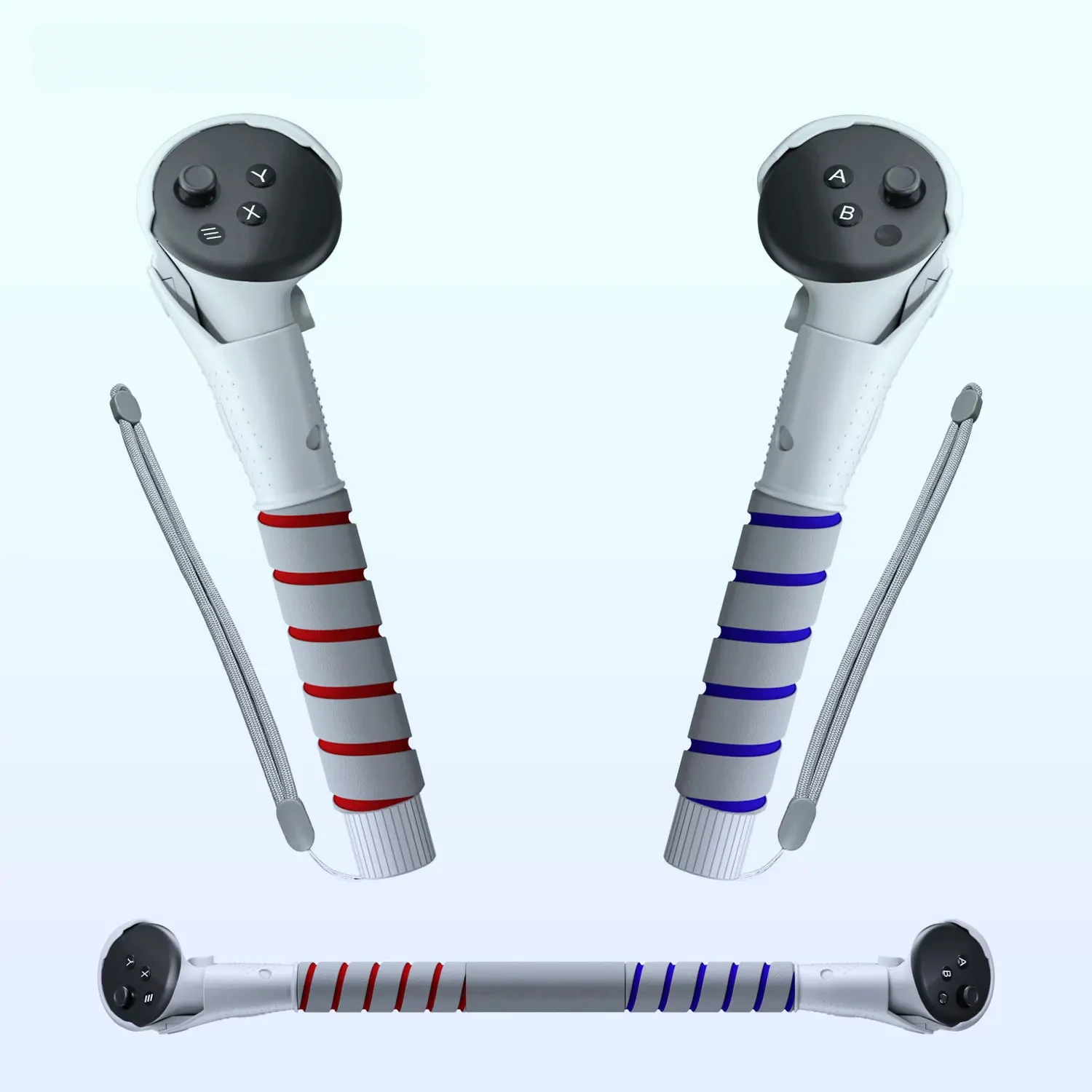 Mango de juegos VR para controlador Meta Quest 3/Quest 3S, empuñaduras de brazos largos para jugar al béisbol Beat Saber, mejorar accesorios para juegos VR