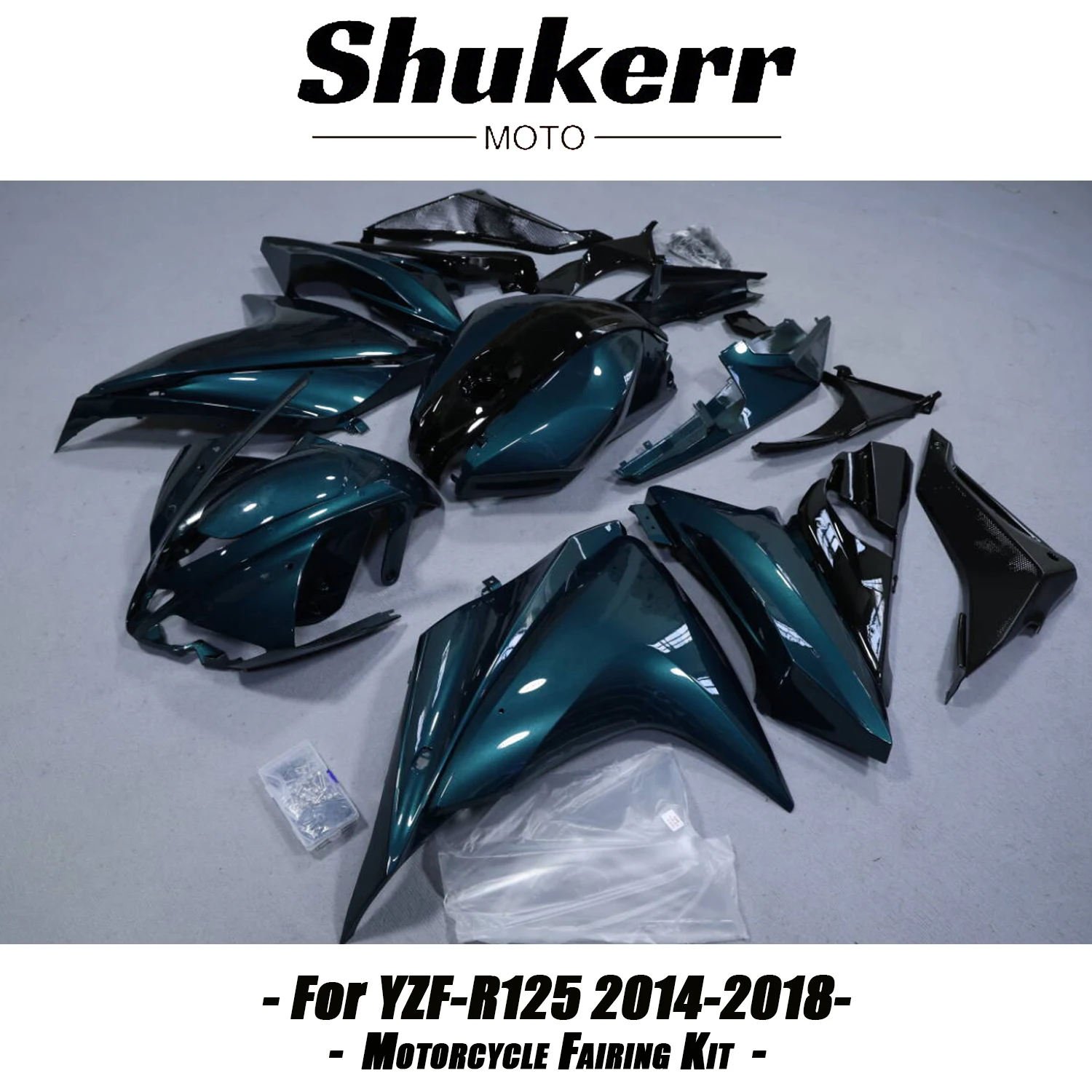 New Abs Plastics Motorcycle Fairing Kit Fit for Yamaha Yzf R125 Yzf-R125 2014-2018 Injection Mold Bodywork Panel Kit Green Black