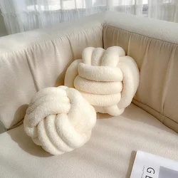 Almohada de relleno con bola de nudo Ins, cojín de felpa de lana bereber de estilo nórdico, almohada anudada decorativa hecha a mano, cojines para dormir en la espalda