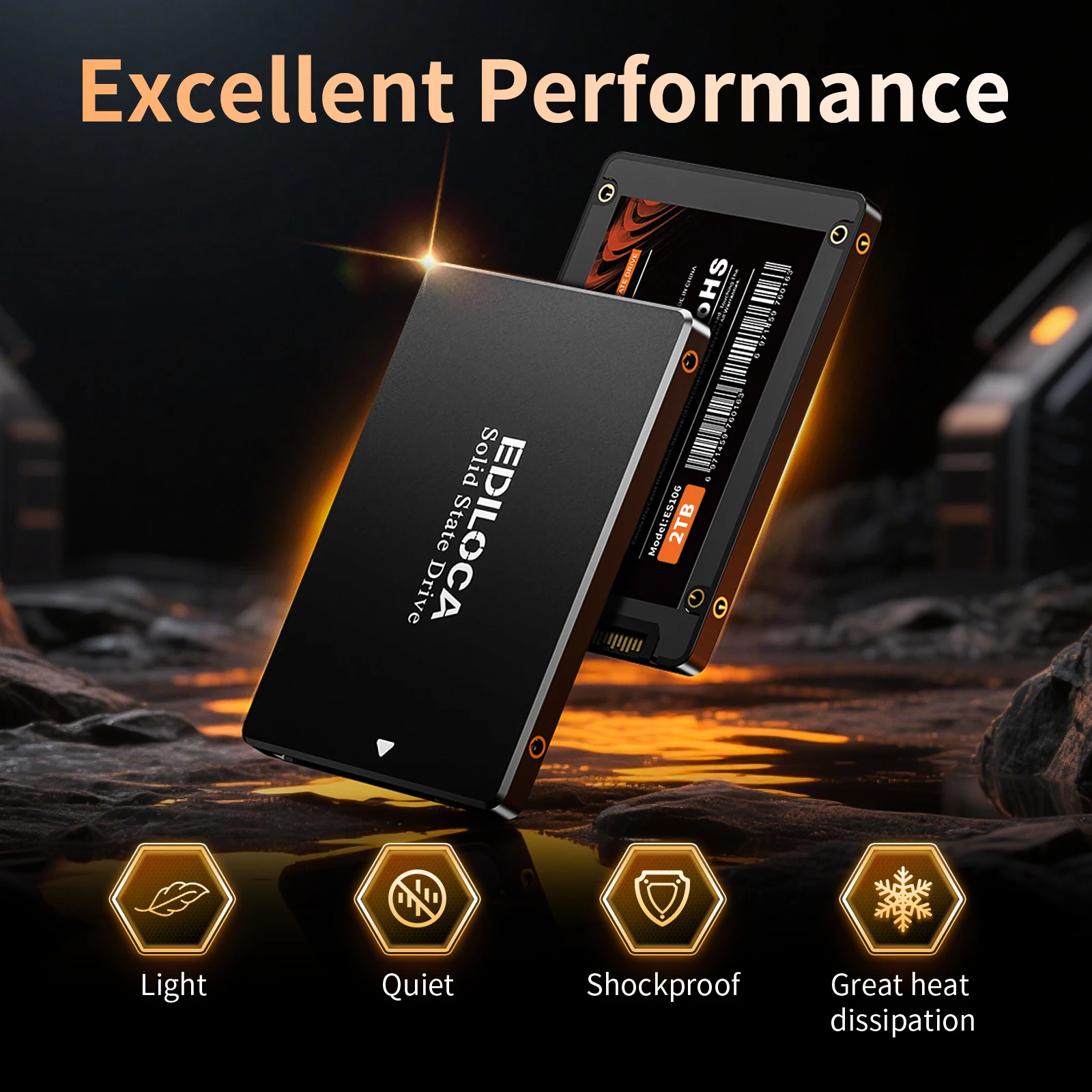 Ediloca ES106 M.2 SATA SSD 6Gb/s NVME 550MB/s 3D NAND TLC 내장 하드 드라이브 (울트라북, 태블릿 컴퓨터 및 미니 PC용)